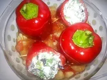 Перець фарширований м’ясом та рисом у духовці фарширований