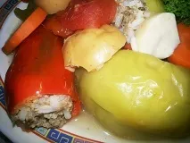 Перець фарширований м’ясом та рисом у духовці перець