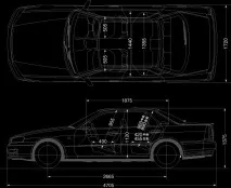 Відмінність розмірів Купе від Седана Skyline r34 розмірів