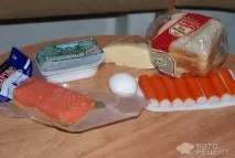 Торт закусочний, рибний з тостового хліба. торт