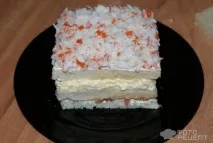 Торт закусочний, рибний з тостового хліба. торт