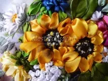 Тонування вишивки стрічками вишивки стрічками