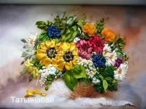 Тонування вишивки стрічками вишивки стрічками