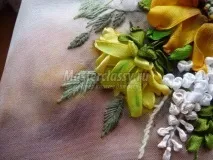 Тонування вишивки стрічками вишивки