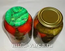 Мариновані огірки з помідорами без стерилізації помідорами