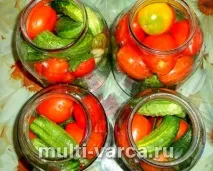 Мариновані огірки з помідорами без стерилізації мариновані