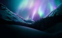 Північне сяйво в горах · «Світ Фотошопу» горах