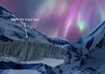 Північне сяйво в горах · «Світ Фотошопу» фотошопу