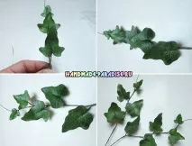 Гілочки плюща з холодної порцеляни холодної
