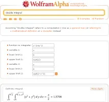 WolframAlpha українською Калькулятор подвійних інтегралів у Wolfram, Alpha українською