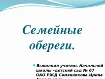 Презентація до уроку технології - Сімейні обереги - початкові класи, презентації уроку