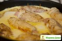 Рулети з курячої грудки зі спаржею та локшиною - Смачні рецепти у Марини вдома локшиною