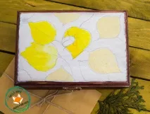 Брашування та розпис чайної скриньки з натурального дерева «Осінній килим» – Ярмарок Майстрів розпис