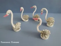 Майстер-клас з виготовлення лебедів із шишок з використанням синельного дроту. виготовлення