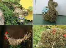 Вироби із сіна та соломи з дітьми вироби