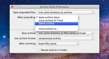 Ștergeți arhivele după extragere în Mac OS X