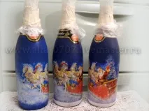 Декору новорічної пляшки з використанням роздруківки 3-in-1 – Ярмарок Майстрів пляшки