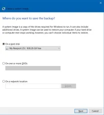 Як створити системний образ Windows 10 створити