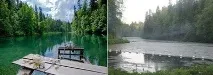 Неприродно блакитна вода у затопленій каменоломні неприродно