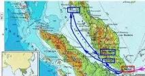 Розташування Малаккської протоки на карті світу карті
