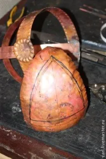 Мідний шолом з маскою – Ярмарок Майстрів мідний