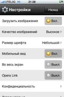 Opera Mini на iPhone пошук