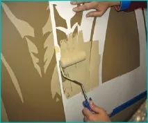 Vopsire ecran cu pereți acrilici folosind șabloane - Blog Stroyremontiruy, Renovare apartament