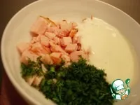 Страви з м’яса Закусочний торт - Наполеон - з шинкою та сиром торт