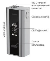 Інструкція для бокс-моду Joyetech Cuboid 150W TC бокс-моду