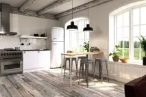 Керамічна плитка під дерево для підлоги кухні дерево
