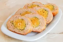 М’ясний рулет з макаронами. макаронами