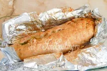 М’ясний рулет з макаронами. макаронами