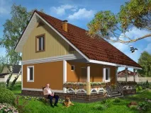 Проекти каркасних будинків з мансардою фото з гаражем та еркером каркасних