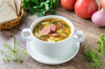 Суп із мисливськими ковбасками - Смачно та просто бульйон