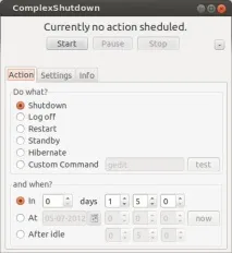 Вимкнення комп’ютера за таймером в Ubuntu, Налаштування Ubuntu вимкнення