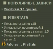 FireStats плагін статистики для Wordpress статистики