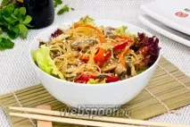 Фунчоза з грибами та овочами з фото, Рецепт рисової локшини з овочами на овочами