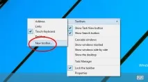 Cum să activați bara de lansare rapidă în Windows 10, ferestre albe