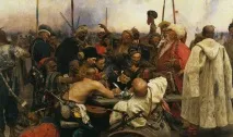 Запорожці» Іллі Рєпіна чомусь на картині один козак без сорочки іллі