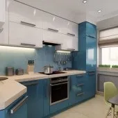 Сині кухні, кухня в синьому кольорі, кухня в синіх тонах, Фото - Фото дизайну інтер’єру кухні, ремонт синіх