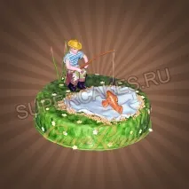 Торт для рибалки у формі риби торт