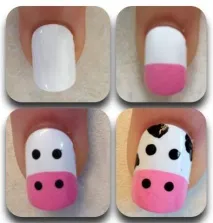 Cum să faci un desen al unei vaci pe unghii Care va fi arta unghiilor cu o vacă