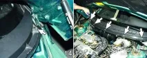 Як зняти оббивку моторного відсіку та накладки рами вітрового скла оббивку