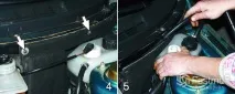 Як зняти оббивку моторного відсіку та накладки рами вітрового скла зняти