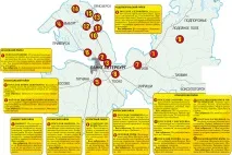 Карта грибних місць Ленінградської області місць