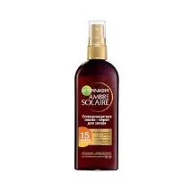 Олія-спрей Garnier Ambre Solair з карите для засмаги SPF 15 - «Якщо тілом шоколадка, а ногами - засмаги