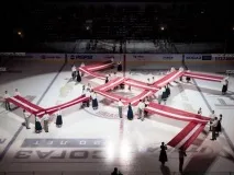 Провокаційний «Символ Сонця» на ризькому льоду, або Наці-вистава перед хокеєм - Військове провокаційний