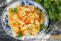 Рецепт Макарони з куркою та кукурудзою на нагрівання
