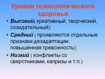 Рівні психологічного здоров’я - Презентація 9016-3 рівні