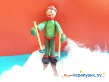 Як зліпити лижника із пластиліну пластиліну